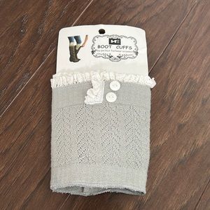 grey lace boot cuffs. new